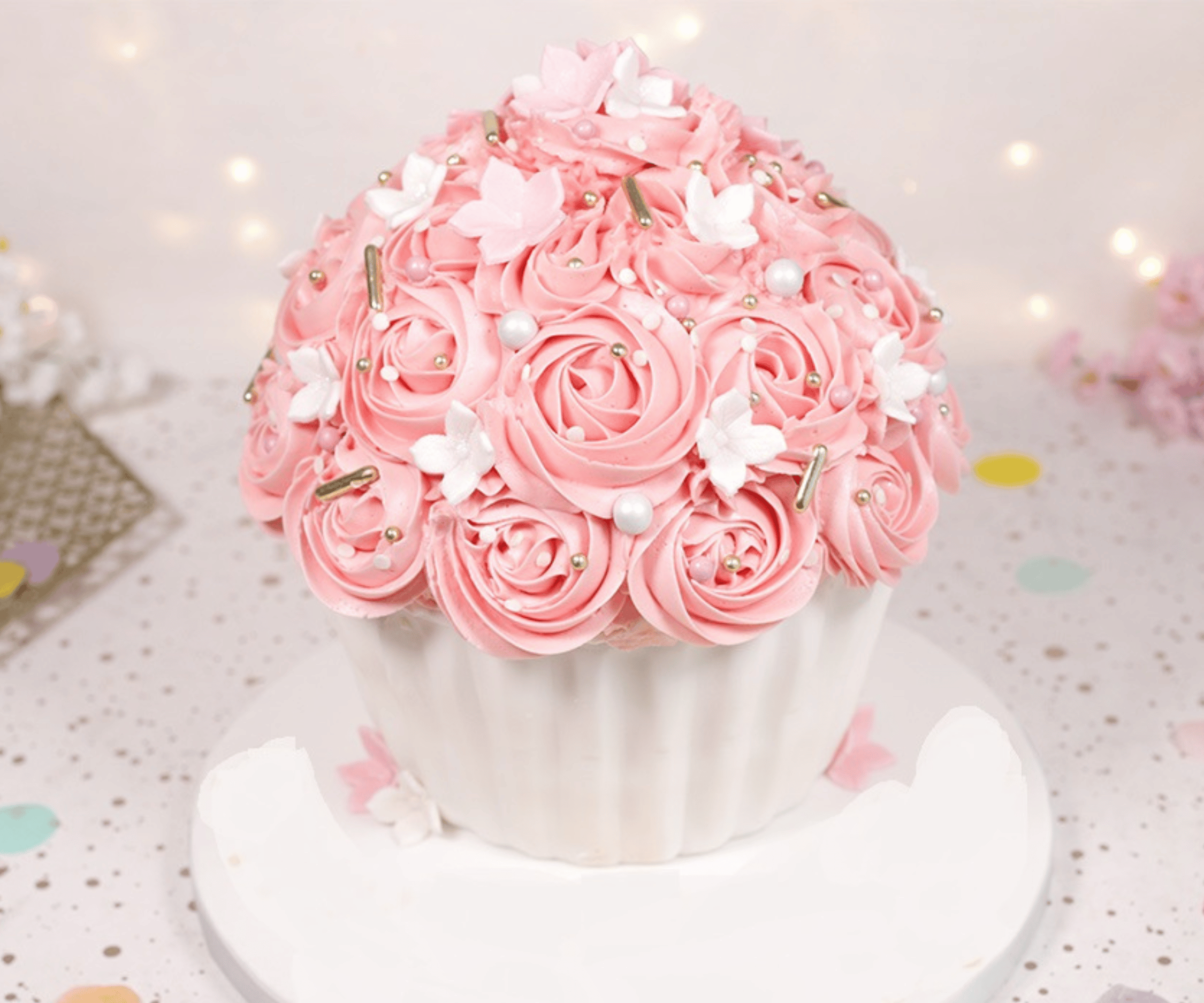 Giant Cupcake Cake | Sprinkle Surprise - This Delicious House