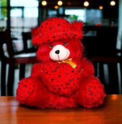Beautiful Red Teddy Bear with Hat