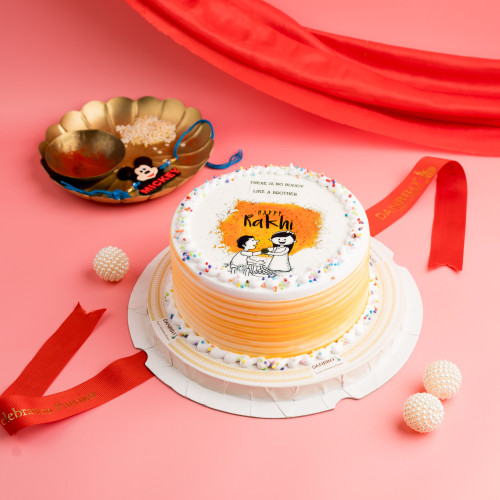 Mango Eggless Rakhi Cake (500g)