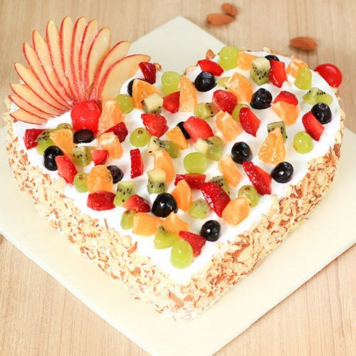 Heart Fresh Fruit Cake [1kg]