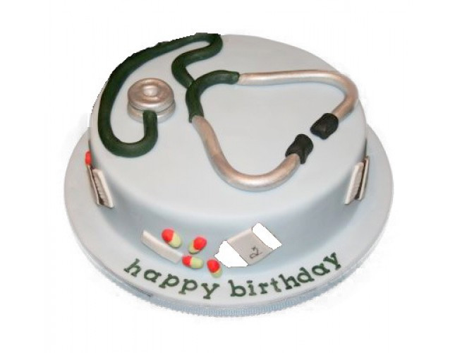 Graduation Cake with Pink Cap & Flowers & Stethoscope for Girl in Medical  Field.JPG Hi-Res 720p HD