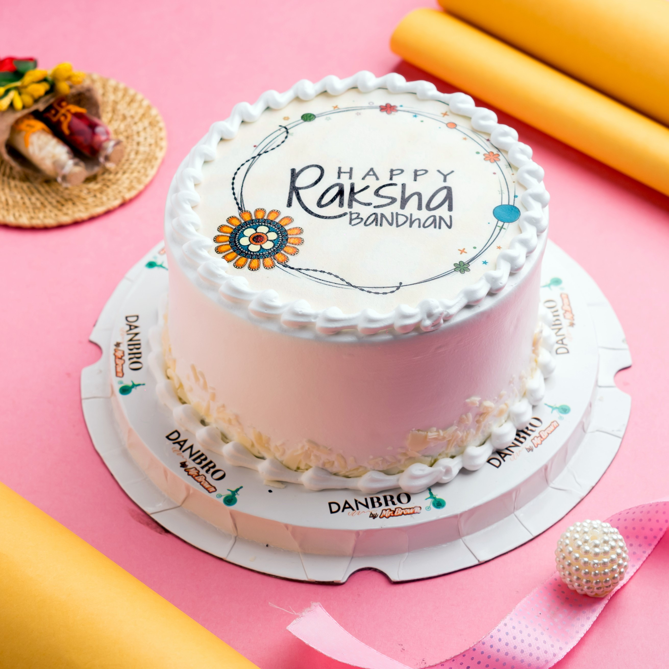 Round As shown in image Happy Raksha Bandhan Cake Toppers Pack of 20, For  Rakhi, Packaging