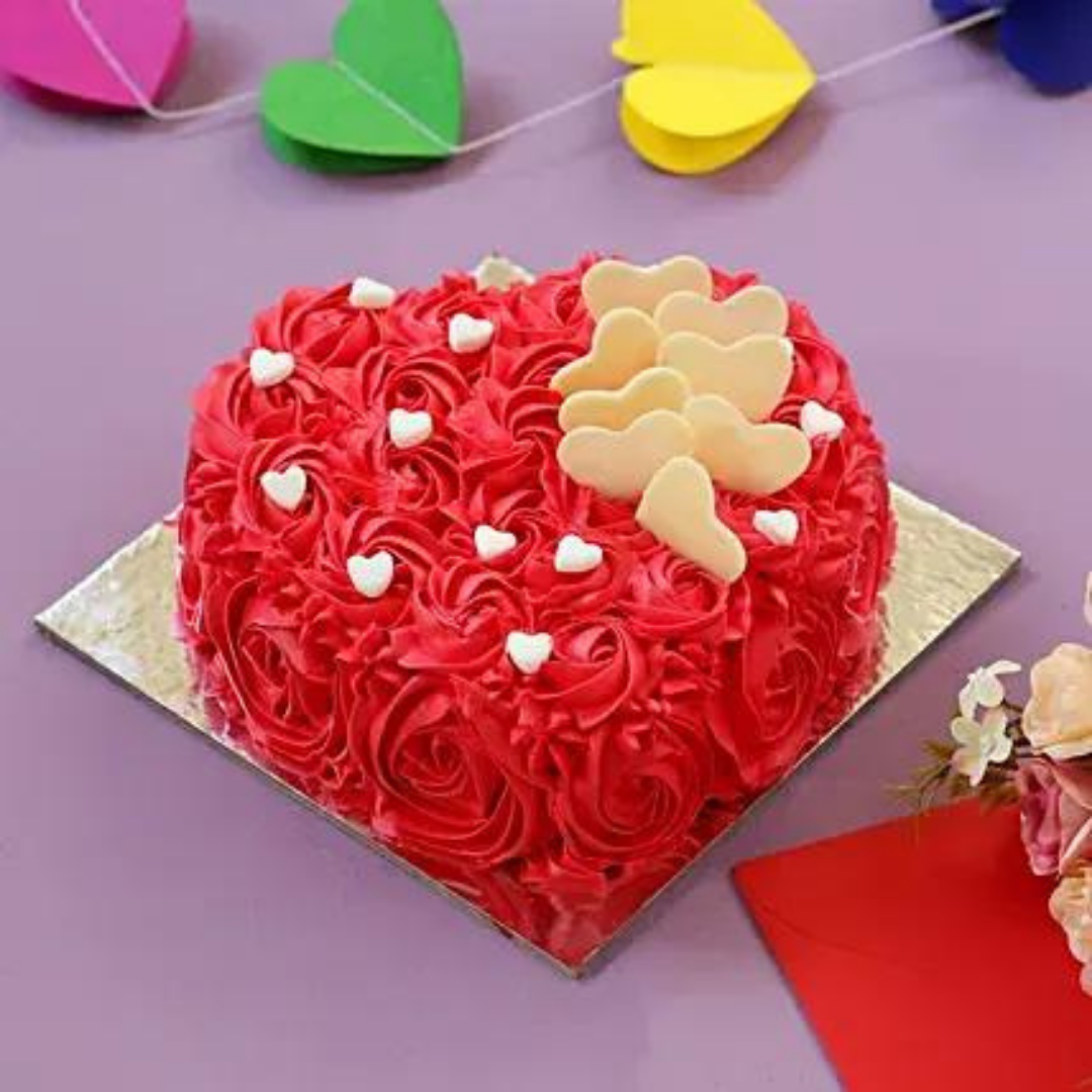 Buy/Send Delicious Heart Shaped Chocolate Cake- Eggless Half Kg Online- FNP