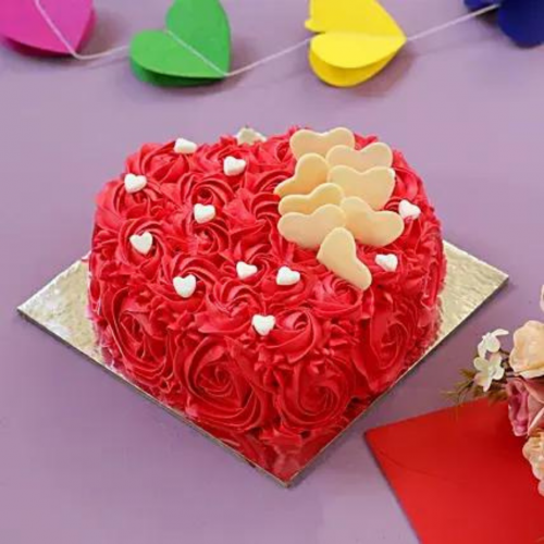 Pink Heart Pineapple Cake