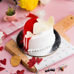 White Forest  Heart Cake