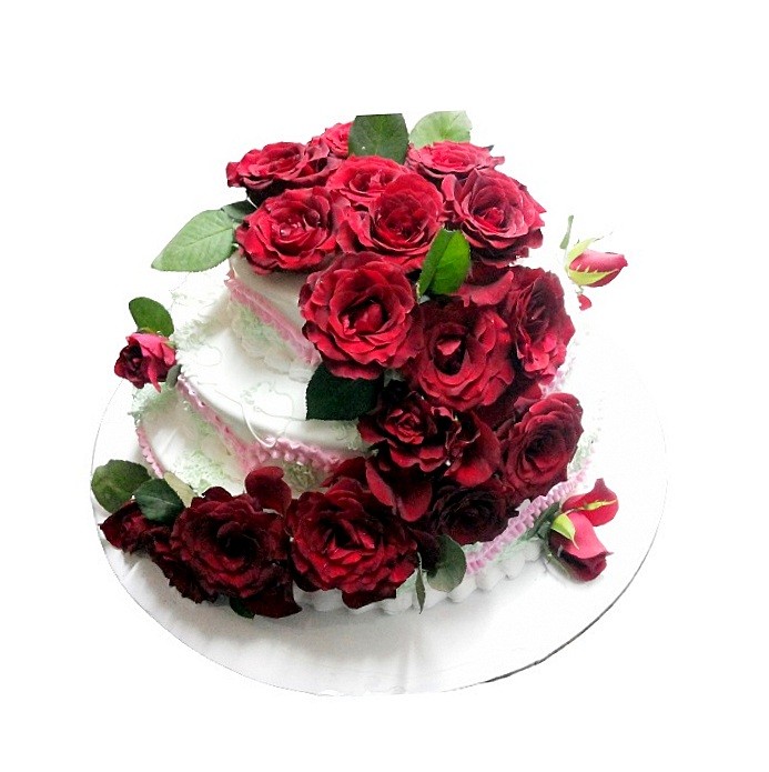 Red Roses Combo flavor Wedding Cake
