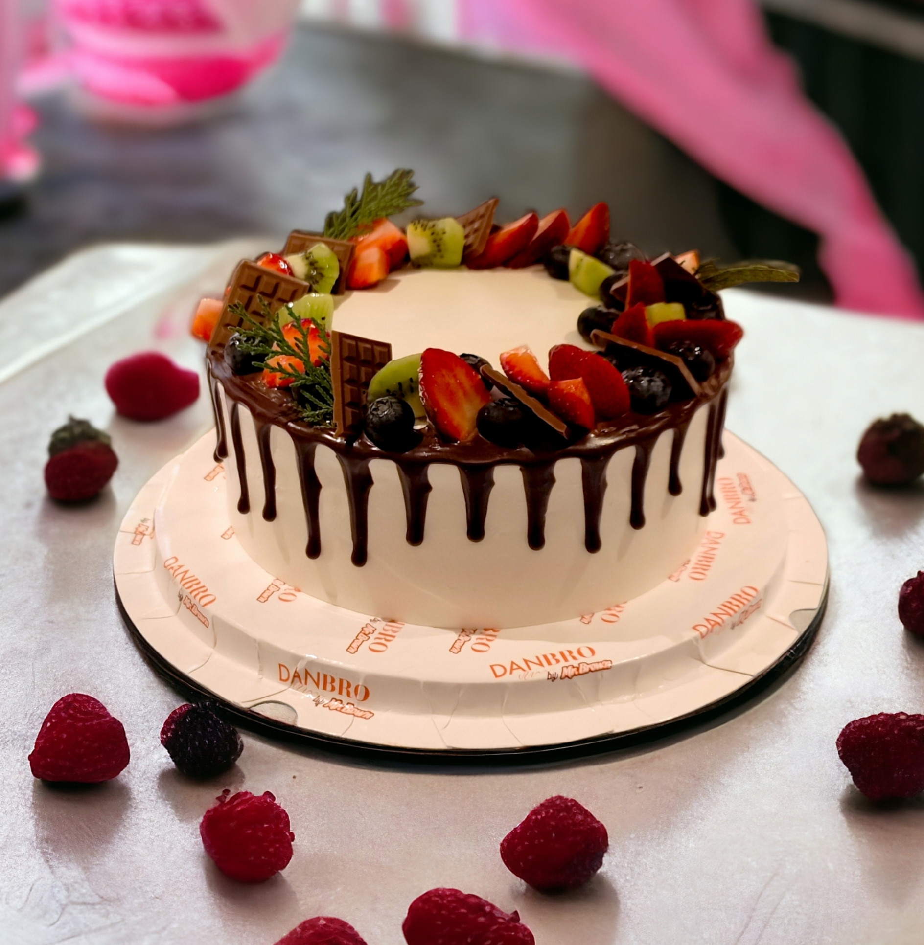 Watermelon cake - a fun, fresh, healthy alternative to sugar-filled cake.  Decorated with pineapple, kiwi, raspberr… | Fruit cake, Fruit recipes, Fruit  birthday cake