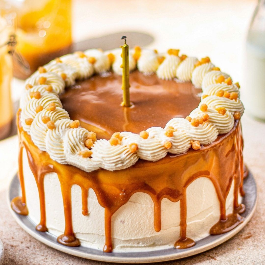 Butterscotch Cake - Butterscotch Layer Cake Recipe - Veena Azmanov