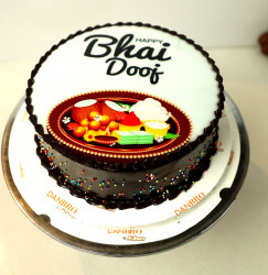 Bhai Dooj Chocolate Photo Cake