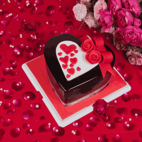 Choco Love Valentine Cake (Eggless) (500g)