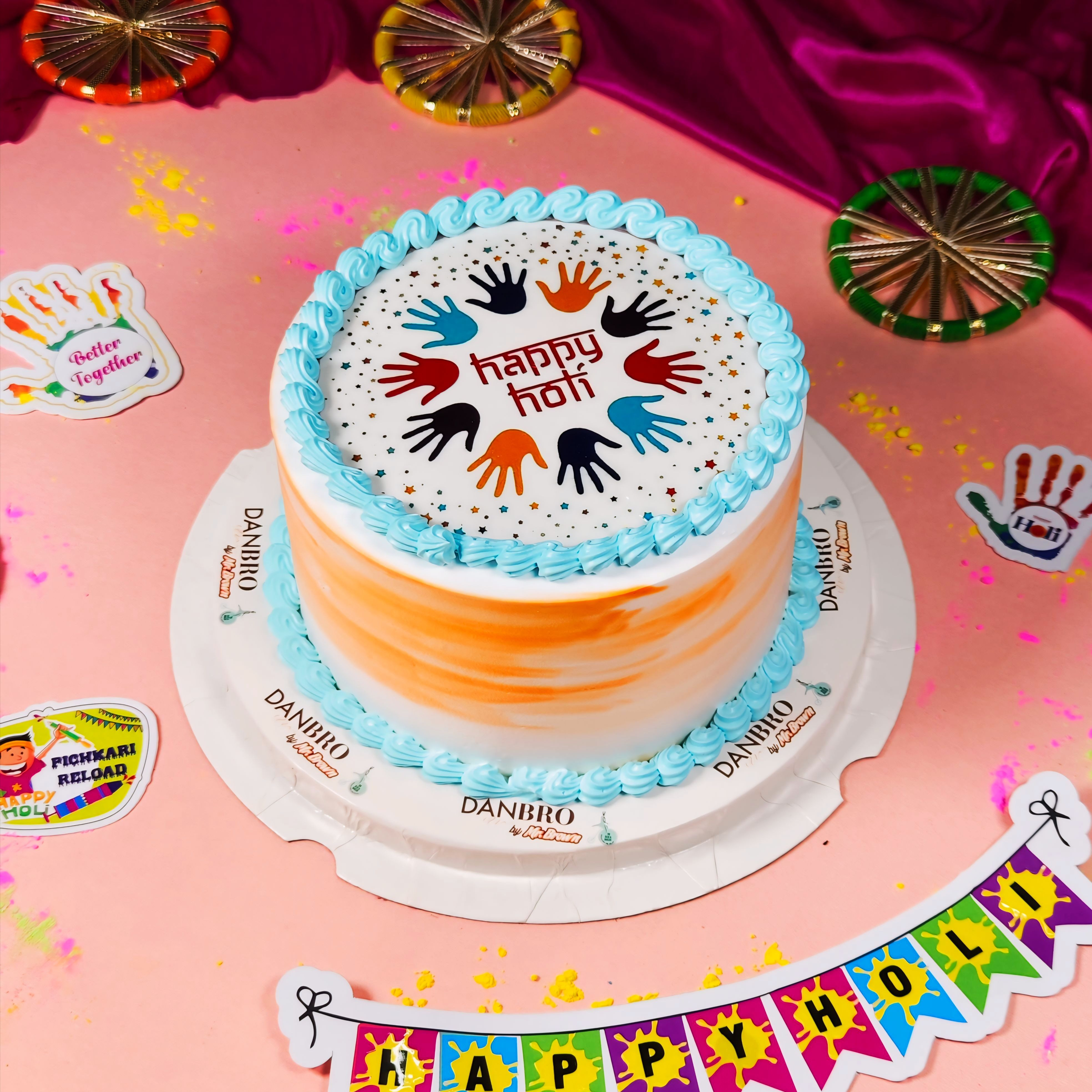 Happy Holi Poster Butterscotch Cake – RainbowsnRibbons | Cake delivery in  Jammu
