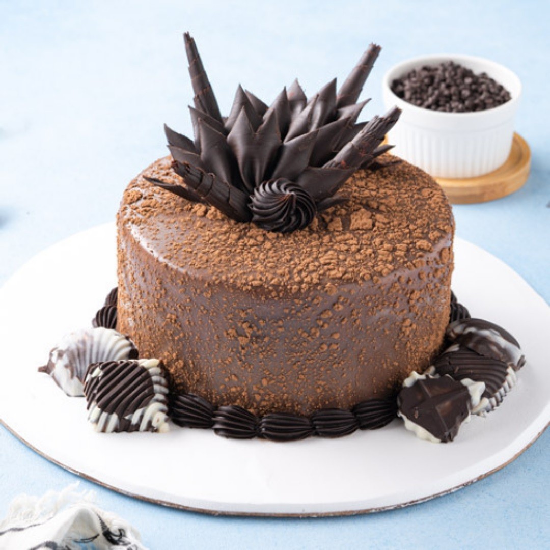 Send Online 500gms eggless dark chocolate truffle cake Order Delivery |  flowercakengifts