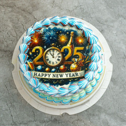 Yummy Photo Blackforest New Year Cake (500g)