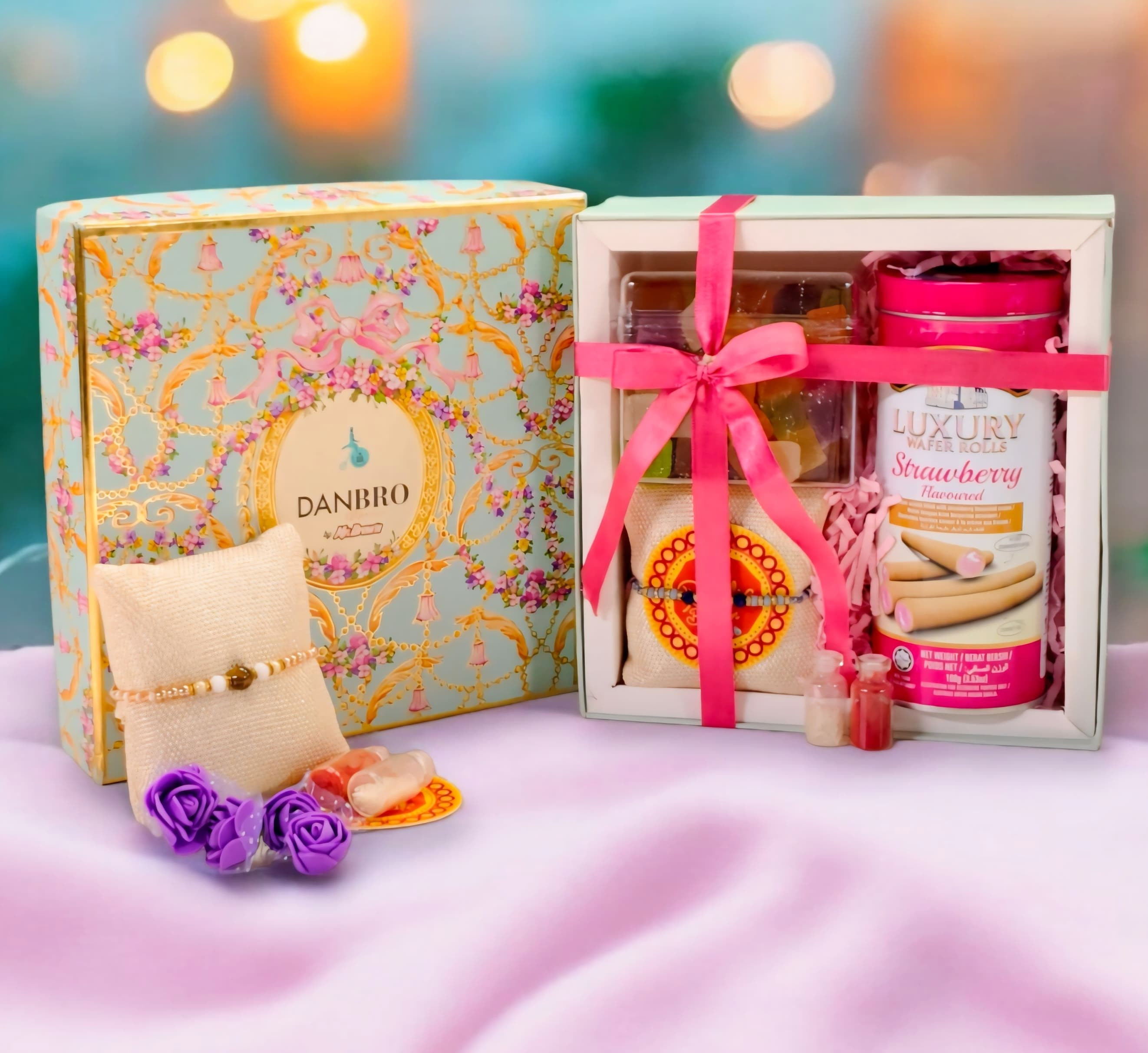 Beautiful Assorted Goodies Box with Rakhi Set