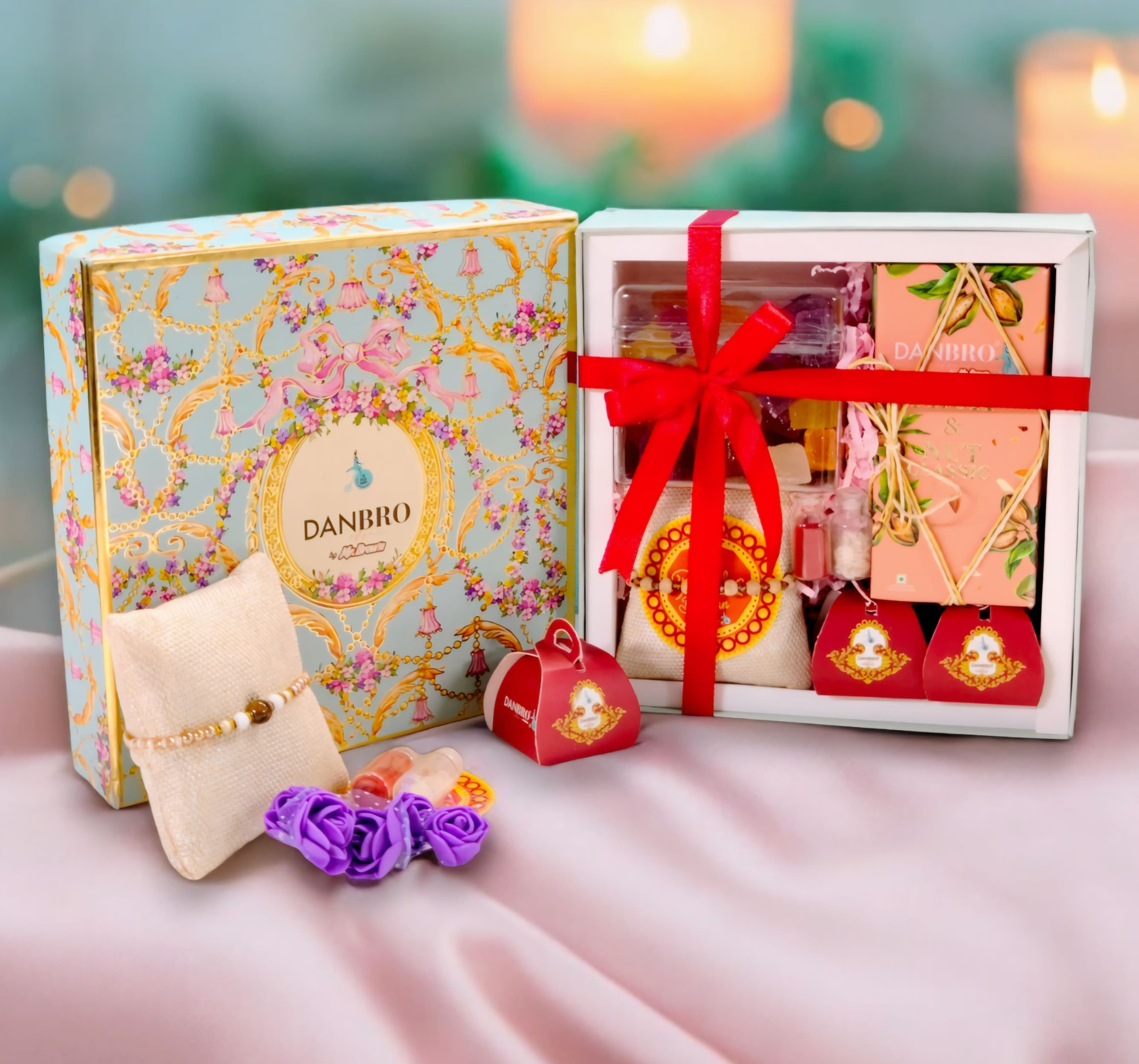 Premium Assorted Goodies Box with Rakhi Set