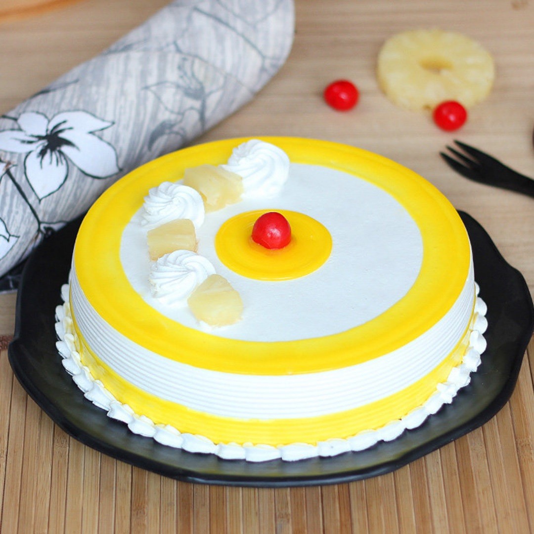 Pineapple Cakes Online Delivery | Eggless Pineapple Cake - MyFlowerTree