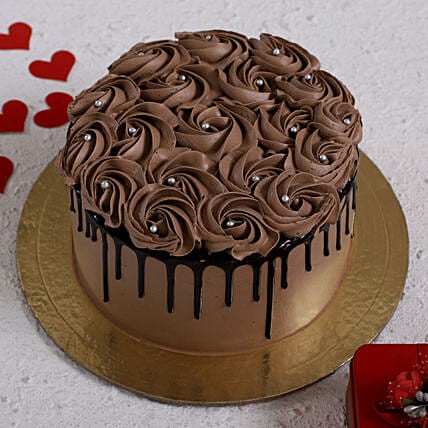 Buy/Send Blue Roses Designer Chocolate Cake 1 Kg Online- FNP