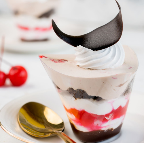 Choco Cherry Eggless Pudding