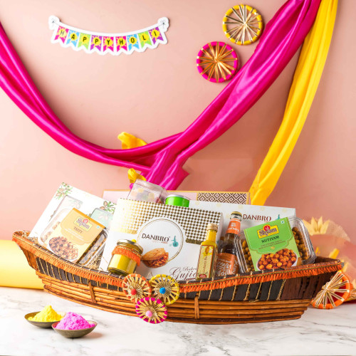 Boat Shape Holi Luxury Hamper