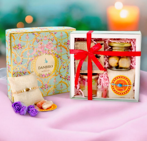 Elegant Assorted Goodies Box with Rakhi Set