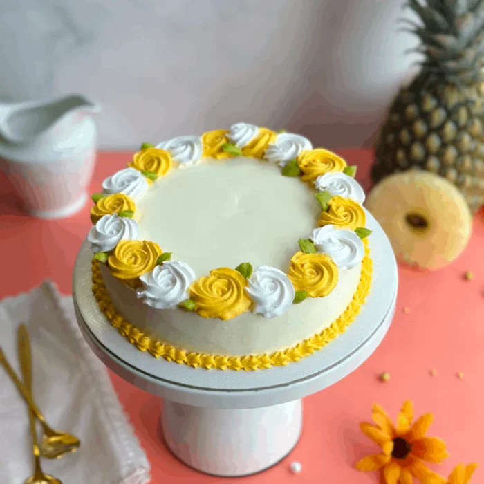 Pineapple Cake Eggless– Fresh & Fluffy Delight | Danbro by Mr Brown Bakery - Image 1